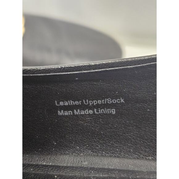 Via Spiga Women’s Leather Loafers Yania Size 7.5 M Black Gold Chain Link - Picture 8 of 10